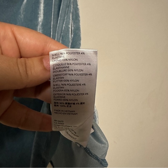 Urban Outfitters Genivieve Velvet Corset Mini Dress in Sky Blue Size Medium - Picture 9 of 10